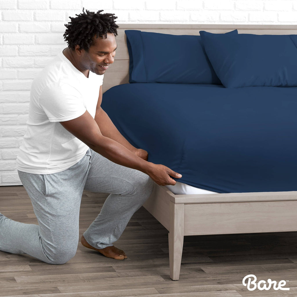 2-Pack Microfiber Deep Pocket Fitted Bottom Sheets California King Light Grey B354549