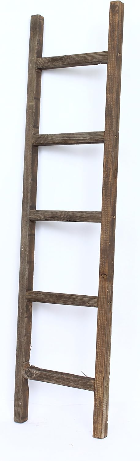 Rustic Decorative Ladder 5 ft Recycled Reclaimed Wood A86298