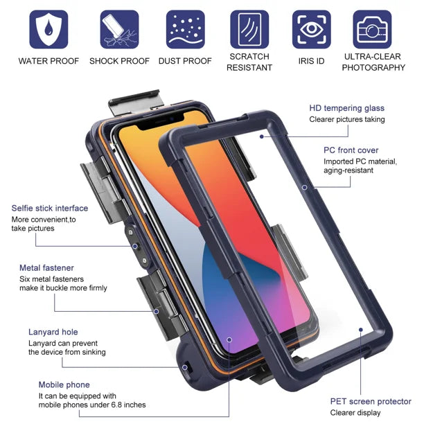 Waterproof Protective Case for Phones Up to 6.9 Inch K118