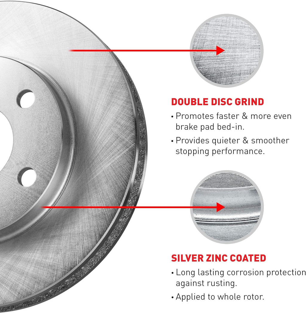 R1 Concepts eLine Replacement Brake Rotors Kit & Semi-Met Brake Pads S86404