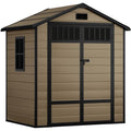 6x4.4 FT Resin Storage Shed with Lockable Door and Vents E724697