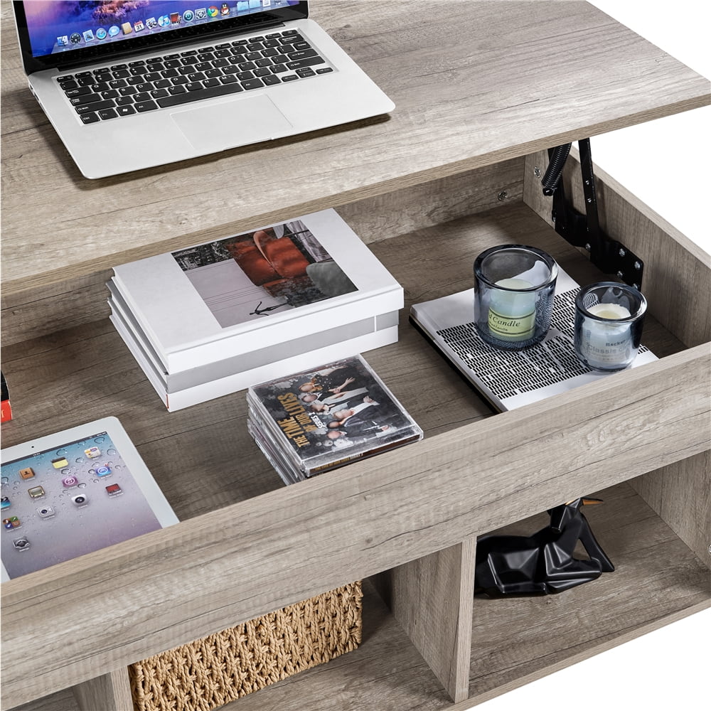 47.5" Lift Top Coffee Table with 3 Storage Compartments N900