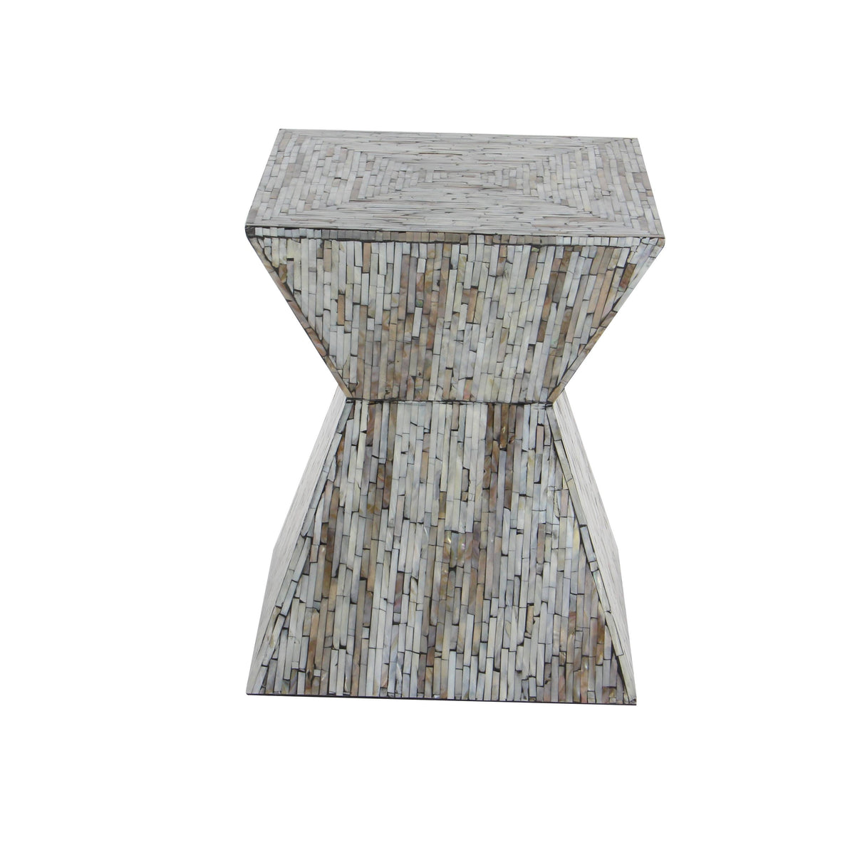 Wood Shell Inlay Accent Table E9017
