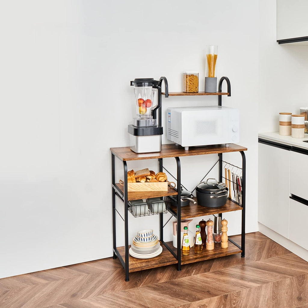 Black Kitchen Bread Rack with 3 Tiers + 4 Tiers L3432