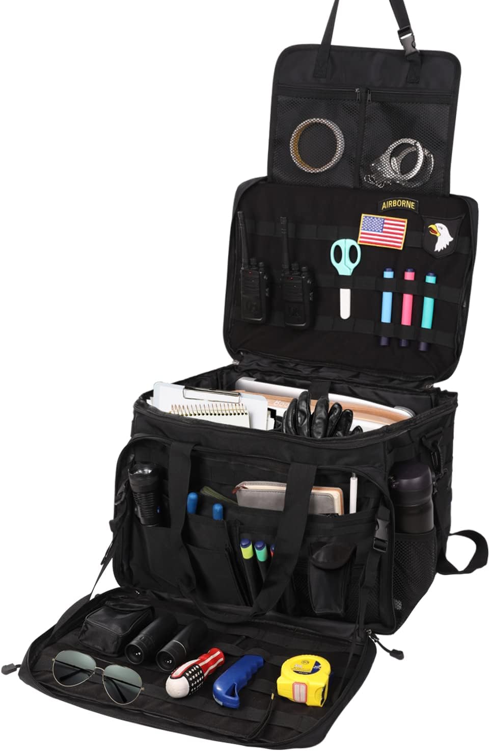 Black Patrol Bag with Divided Compartment Drink Holder T682657