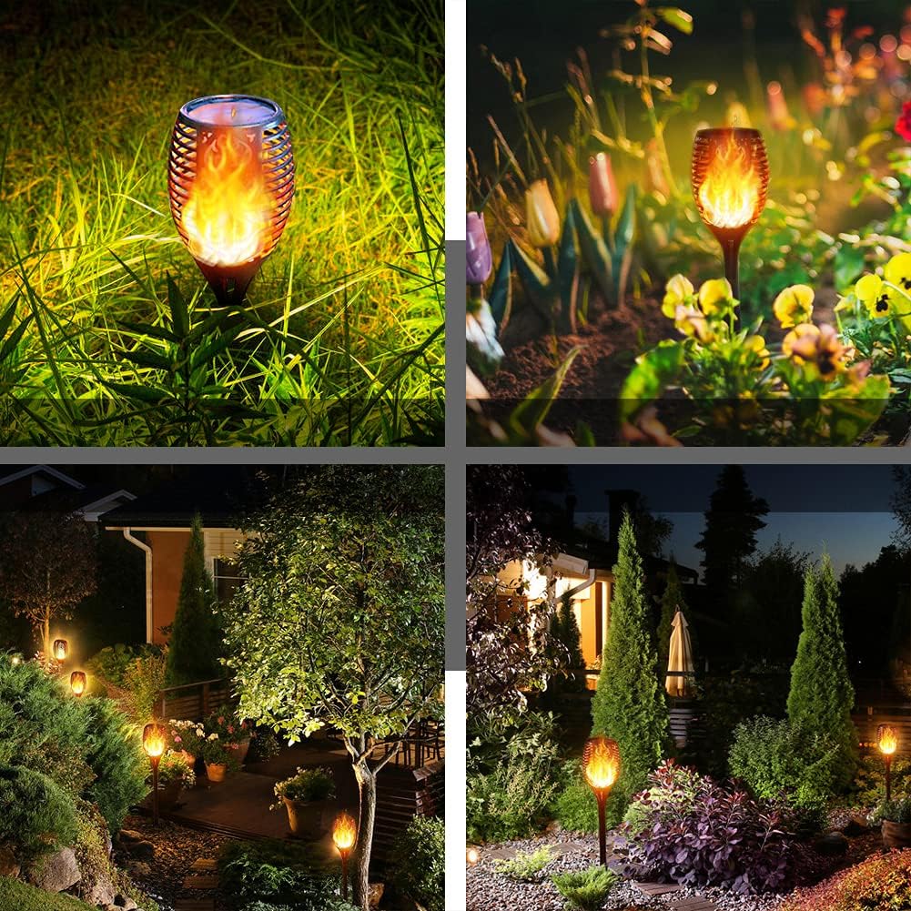 8Pack Solar Torch Lights with Flickering Flame Z395