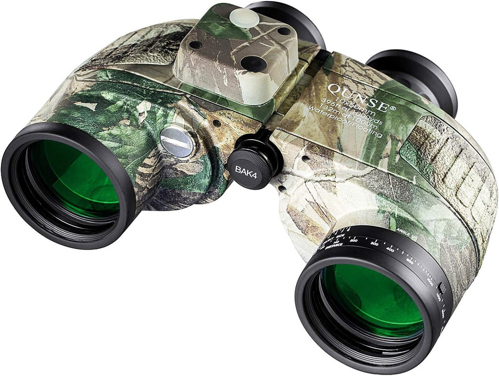Camouflage 10X50 Waterproof Marine Binoculars with Rangefinder Compass R53692