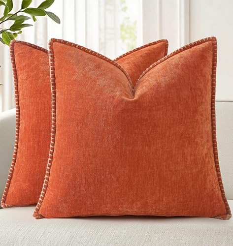 Christmas Chenille Soft Throw Pillow Covers 18x18 Set of 2 T88594
