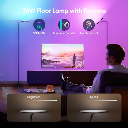 36W Color Changing LED Floor Lamp with Remote J86551