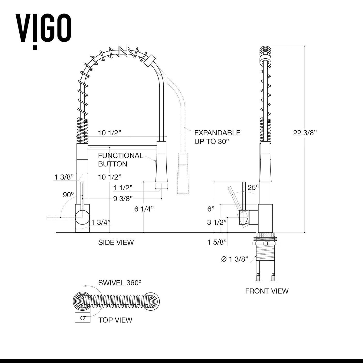 Chrome Pull-Down Spray Kitchen Faucet with Soap Dispenser F6312