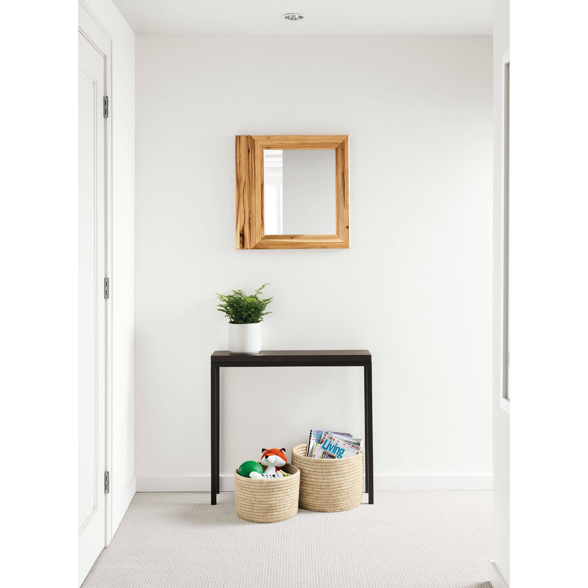 Clear Tempered Glass Console Table with Stainless Steel Frame W321514