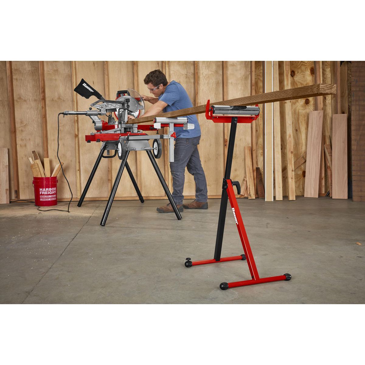 250 lb. Capacity Adjustable Roller Stand with Edge Guide W35669