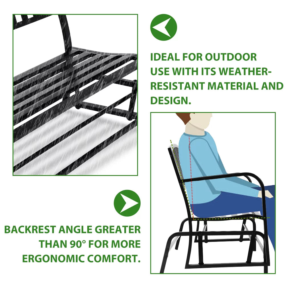 Patio Glider Bench with Cushion Q88276