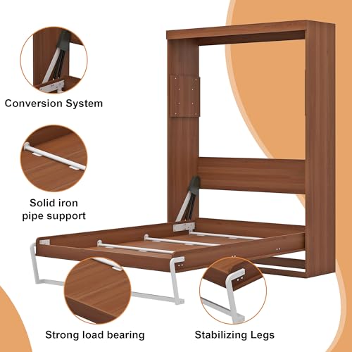 Full Brown Murphy Bed Z115