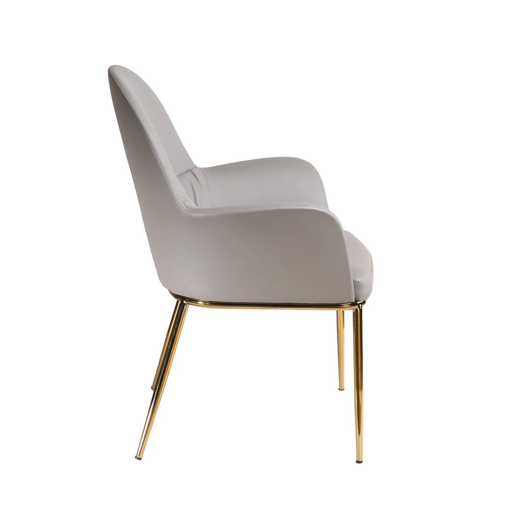 Grey Leatherette Accent Chair D947