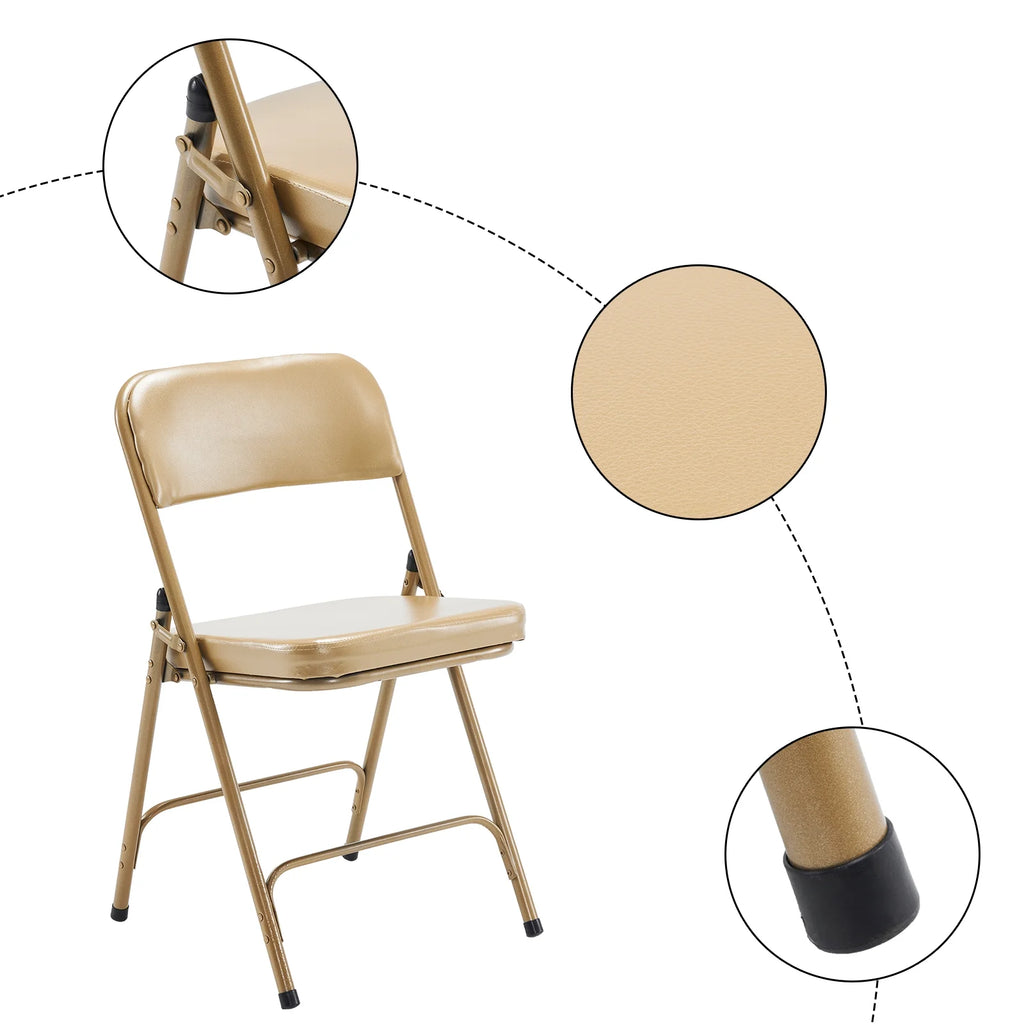 2 Pack Metal Folding Chairs with Padded Seat and Back J6780