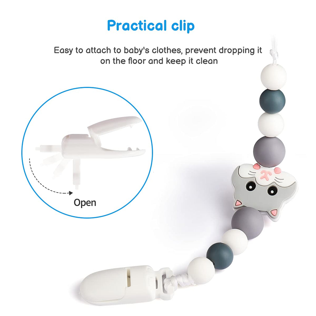 Silicone Baby Teething Toys with Pacifier Clip Holder Set K181