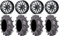 Black Wheels and Tires 4x156 Bolt Pattern 12mmx1.5 Lug Kit I477