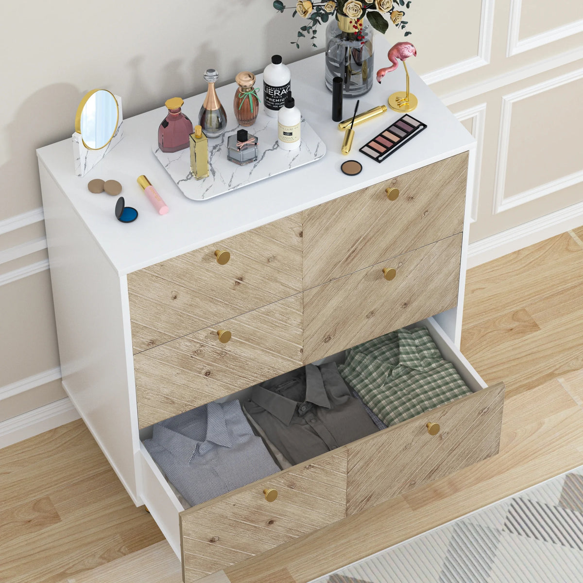 White 3 Drawer Dresser Y623915