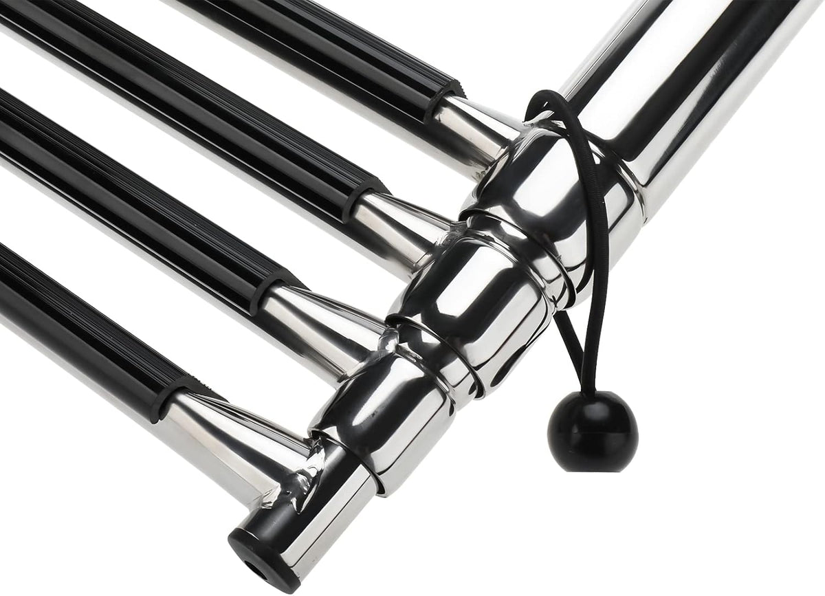 4 Step Folding 316 Stainless Steel Telescoping Boat Ladder with Retaining Strap, 900 Pound Capacity, Pack of 2 X270