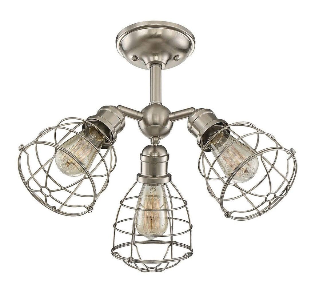 Satin Nickel 3 Light Adjustable Semi-Flush N19649