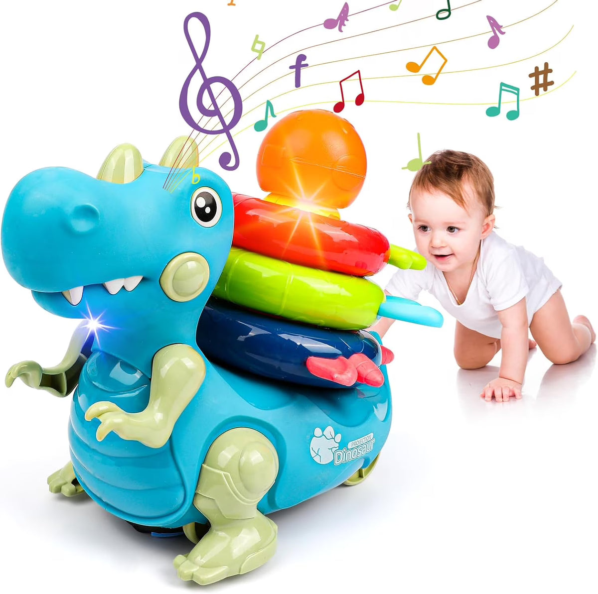 Dinosaur Crawling Toy with Music and Light Y7028