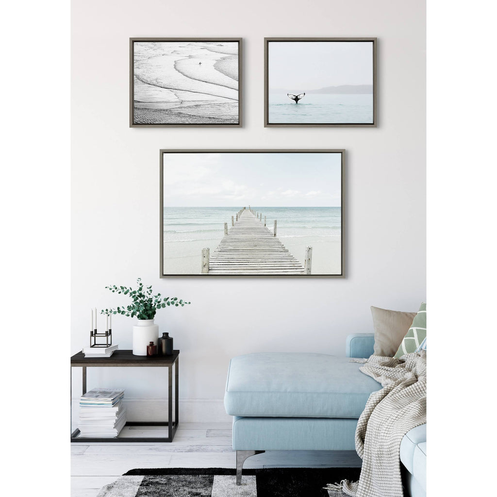 Framed Canvas Set - Gray (3 Piece) Q75356