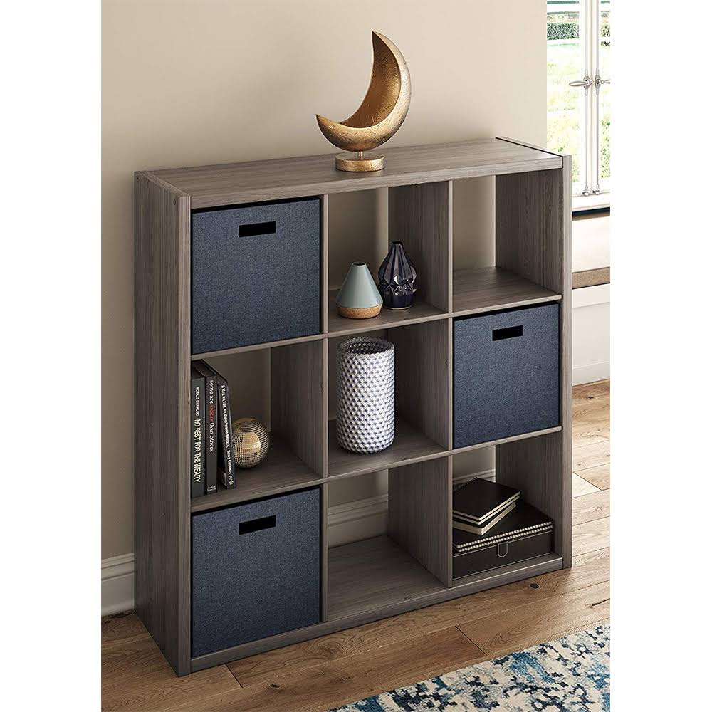 9-Cube Open Back Bookcase Storage Organizer, Graphite Gray U22850