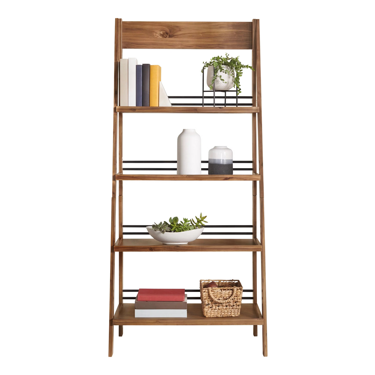 4-Tier Tall Ladder Bookshelf (Walnut) R206082