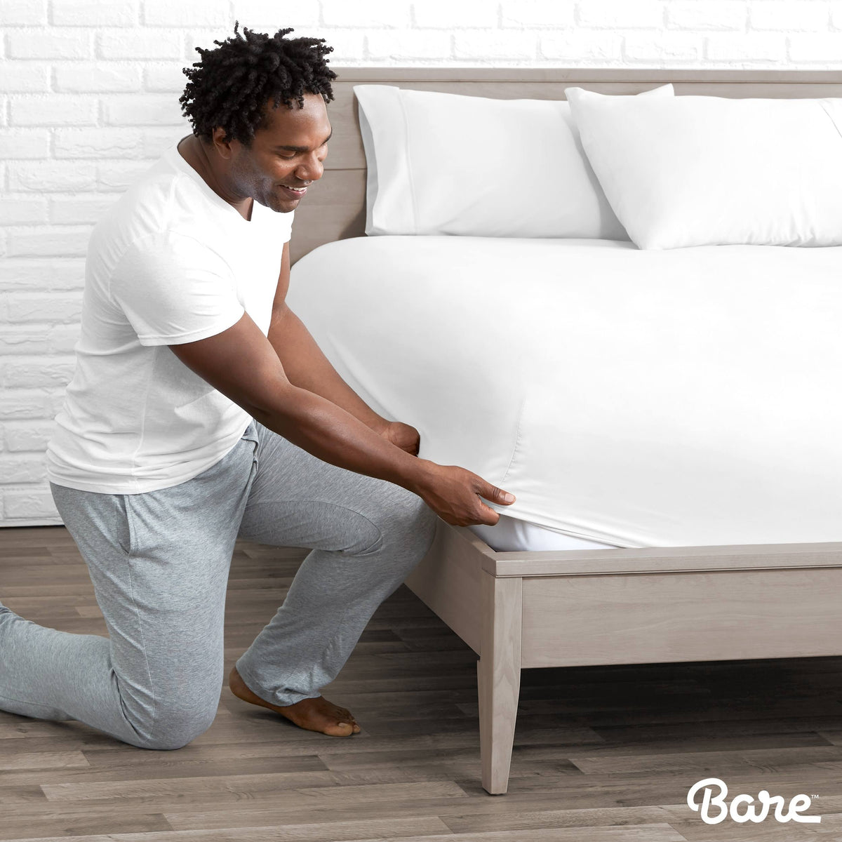 2-Pack Microfiber Deep Pocket Fitted Bottom Sheets California King Light Grey B354549