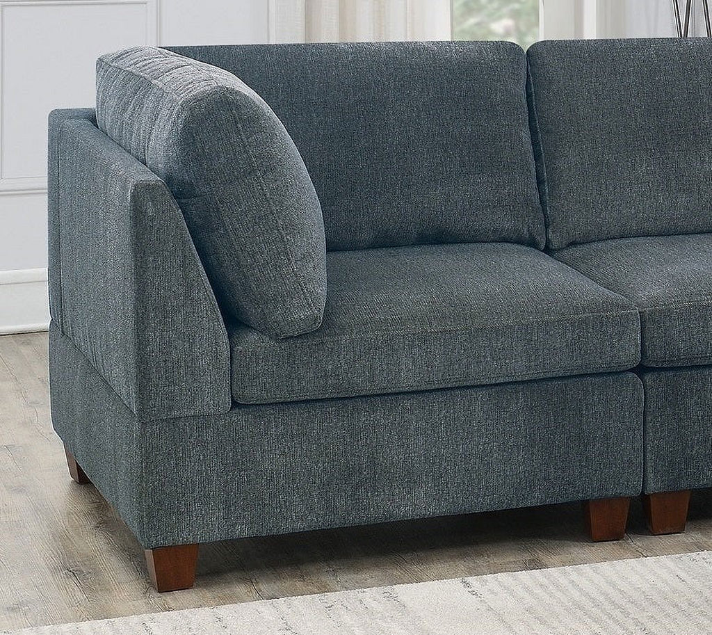 Grey Chenille Modular Sectional 8pc Set O3655