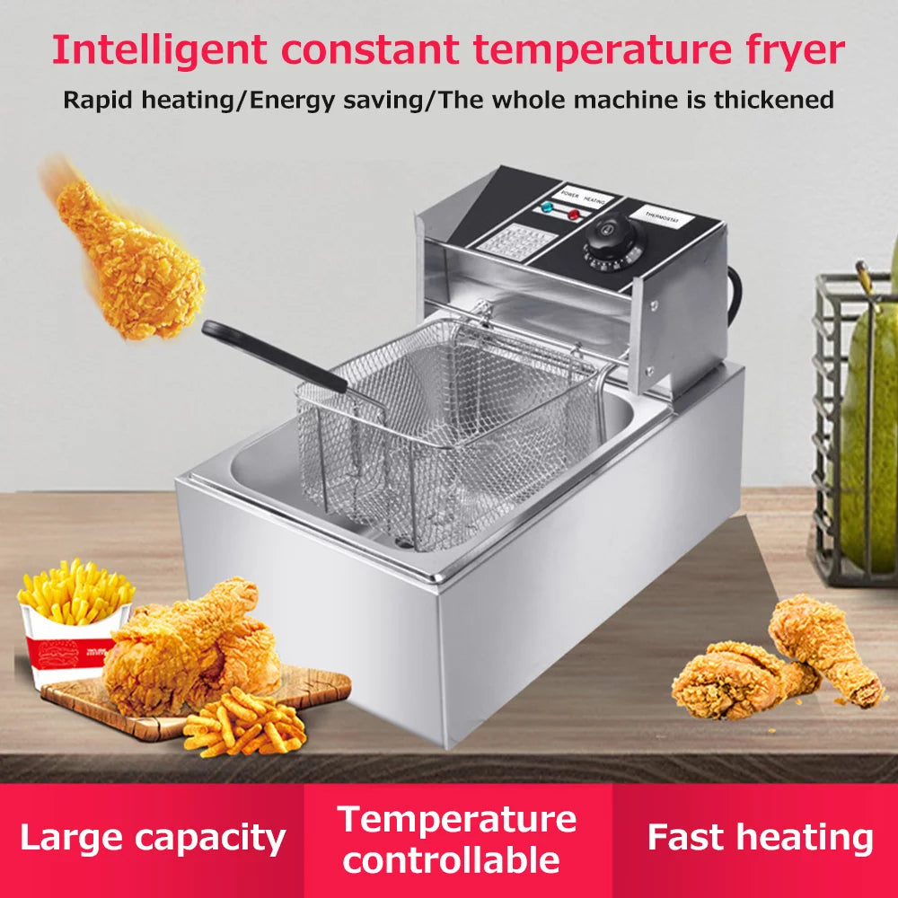 6L Stainless Steel Electric Fryer 2500W S927044