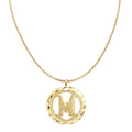 14K Yellow Gold Initial 'M' Pendant Necklace with 20" Chain E8242