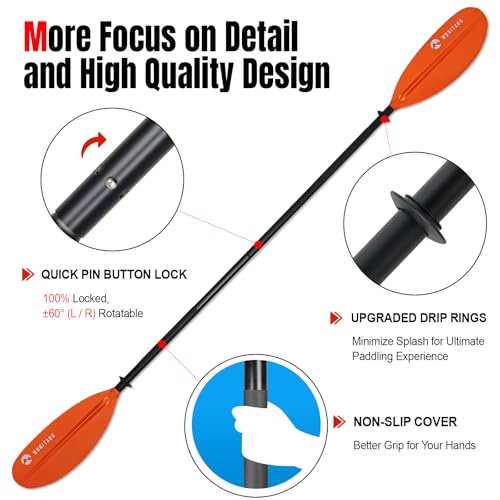 Aluminum Shaft PP Blade Floating Kayak Paddle U40878