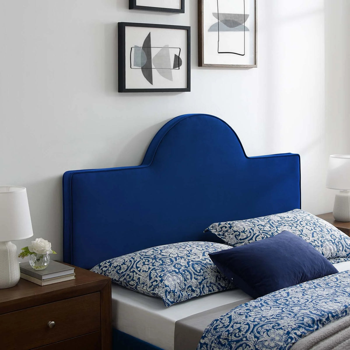 Navy Performance Velvet Full/Queen Headboard K79028