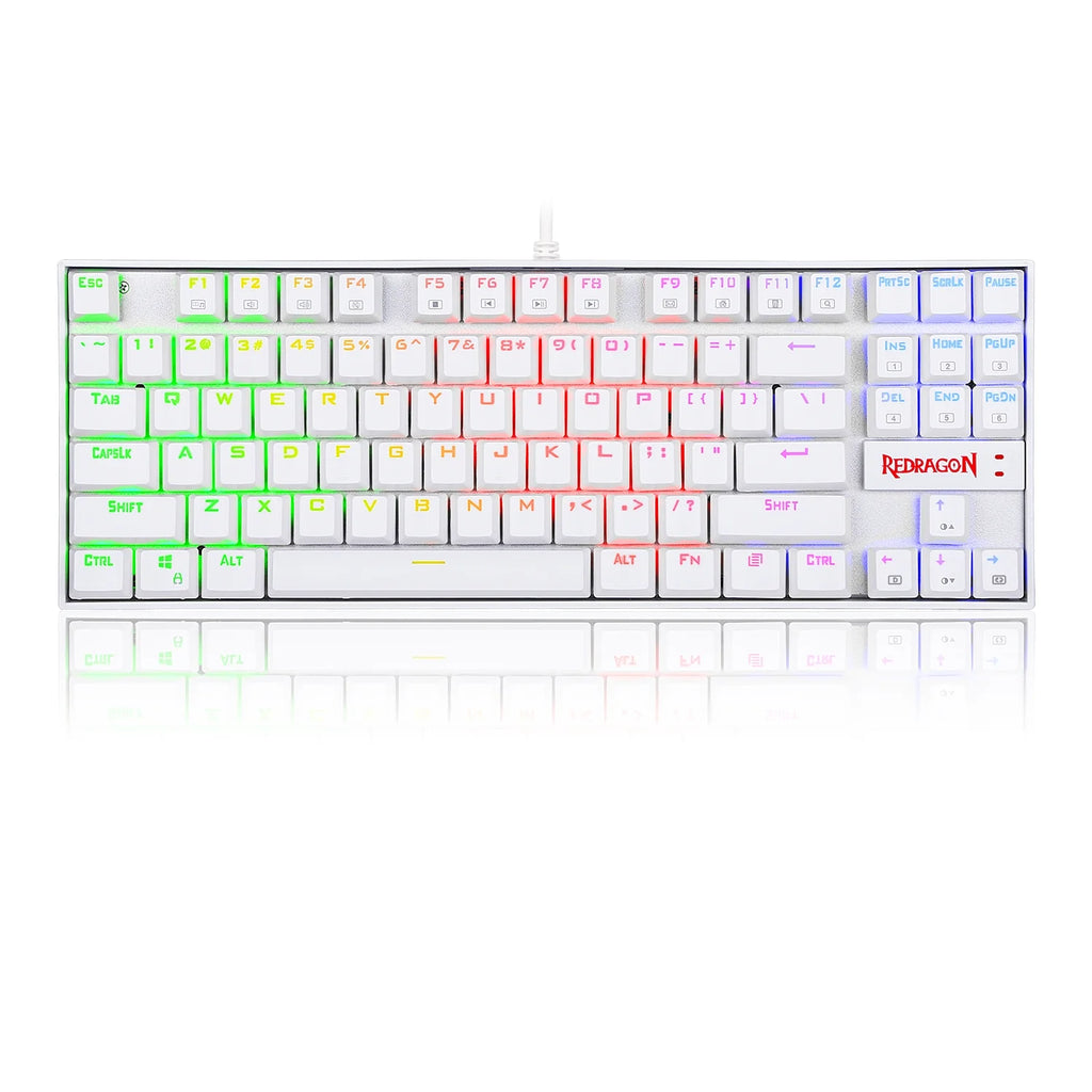 White 87 Key RGB Mechanical Gaming Keyboard H865059