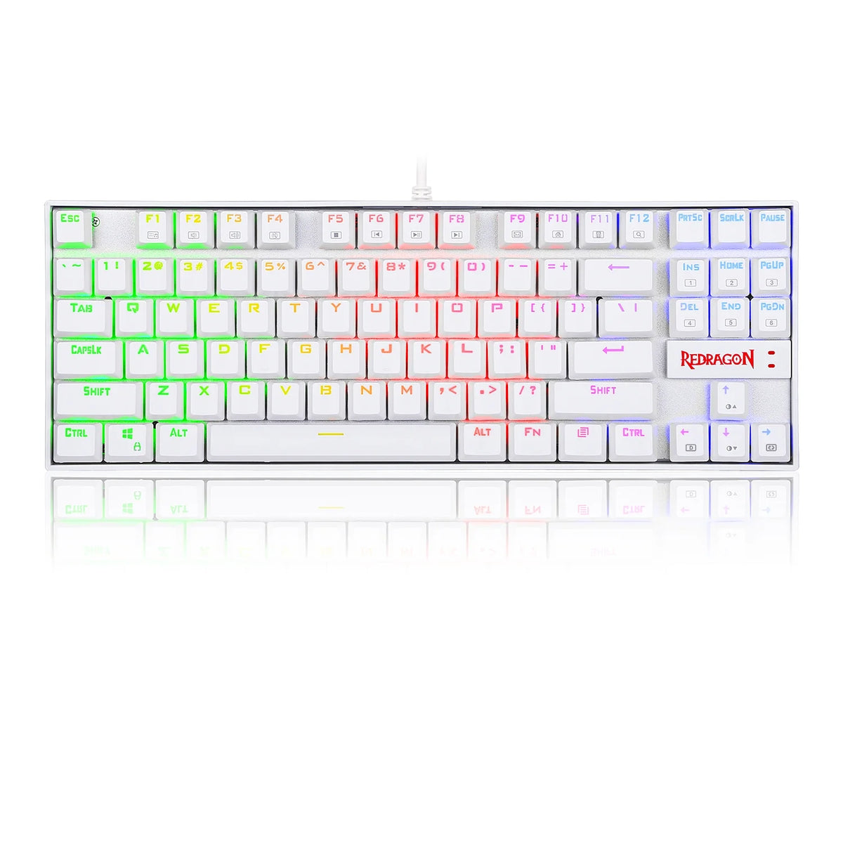 White 87 Key RGB Mechanical Gaming Keyboard H865059