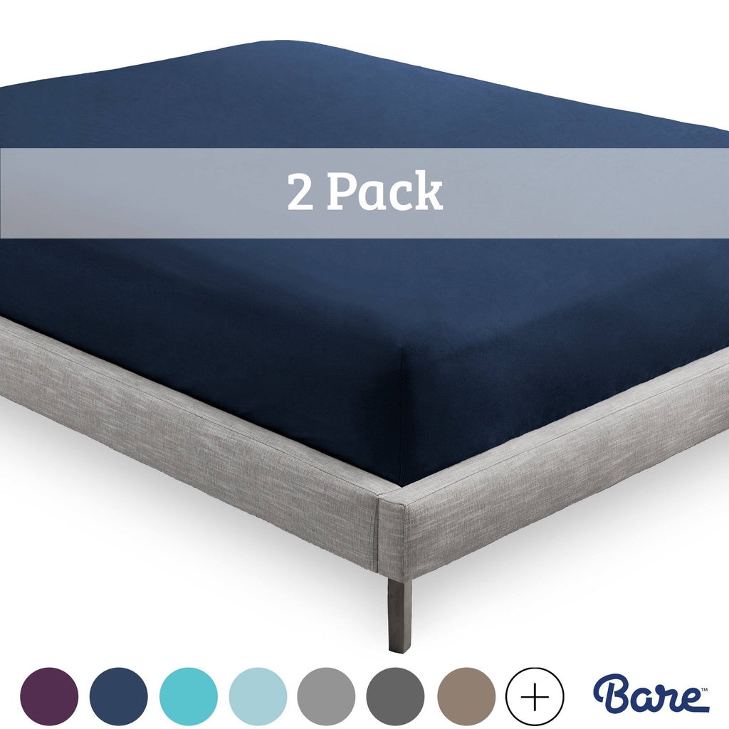2-Pack Microfiber Deep Pocket Fitted Bottom Sheets California King Light Grey B354549