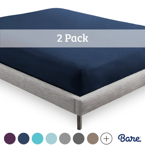 2-Pack Microfiber Deep Pocket Fitted Bottom Sheets California King Light Grey B354549