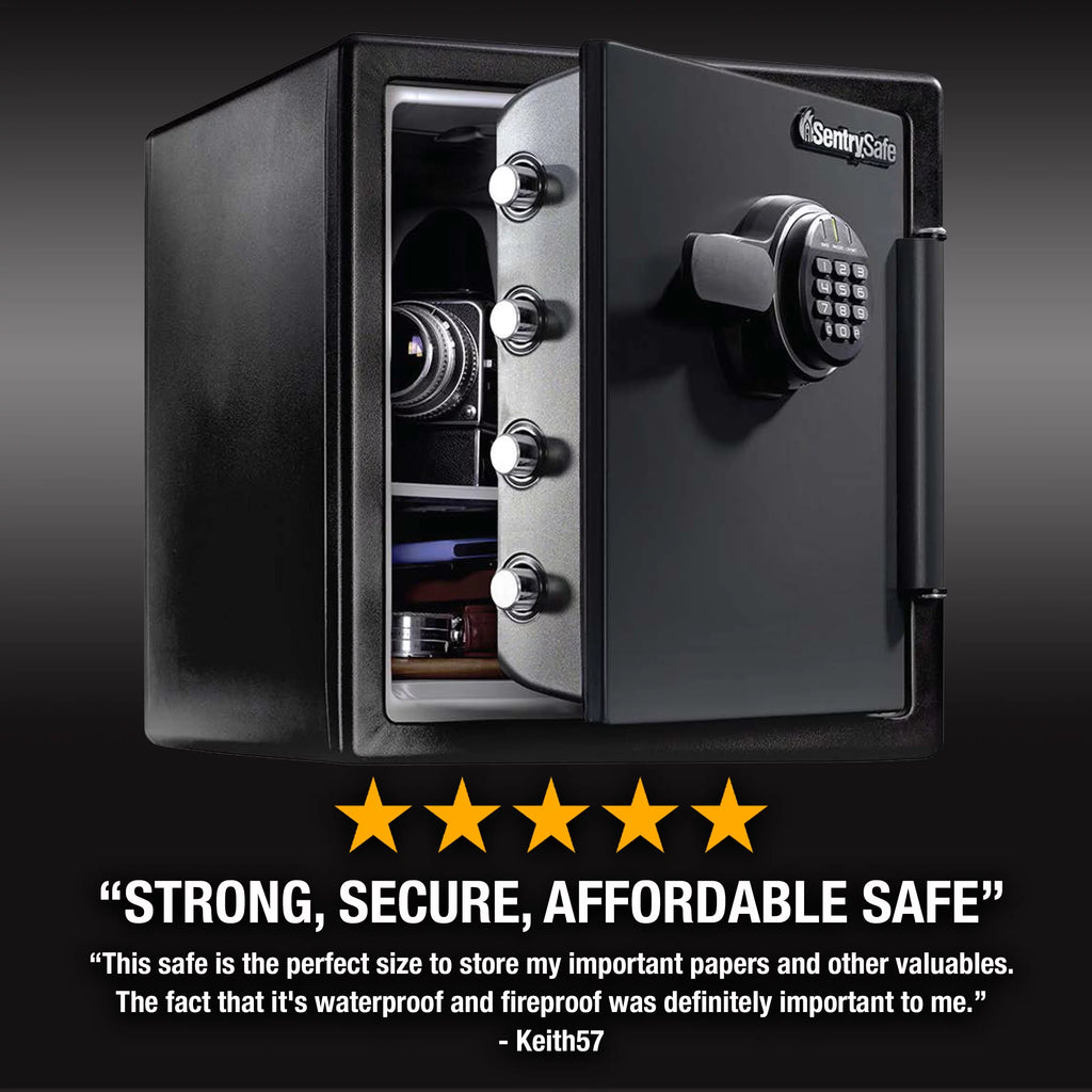 Water and Fire Resistant Safe with Digital Keypad Lock, 1.23 Cu. ft. H19176