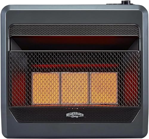 Ventless Natural Gas Infrared Space Heater, 20000 BTU, Black V50194