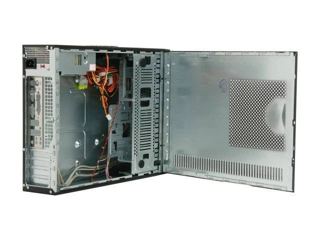 Black-Silver Slim MicroATX Case Q47085
