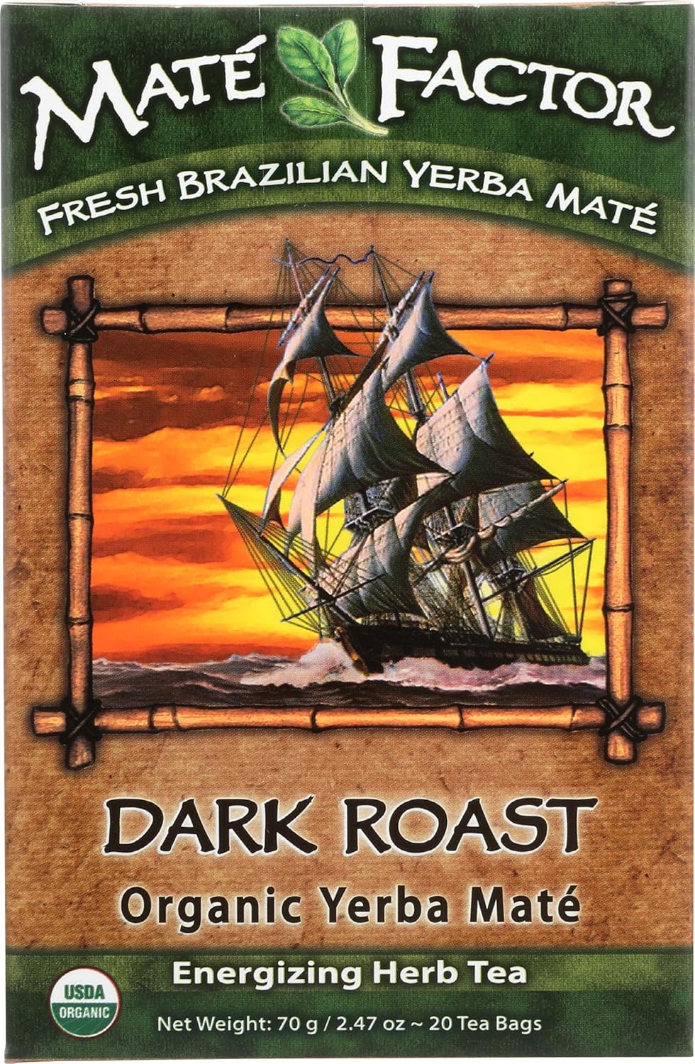 Organic Yerba Mate Dark Roast - 20 Tea Bags V4869