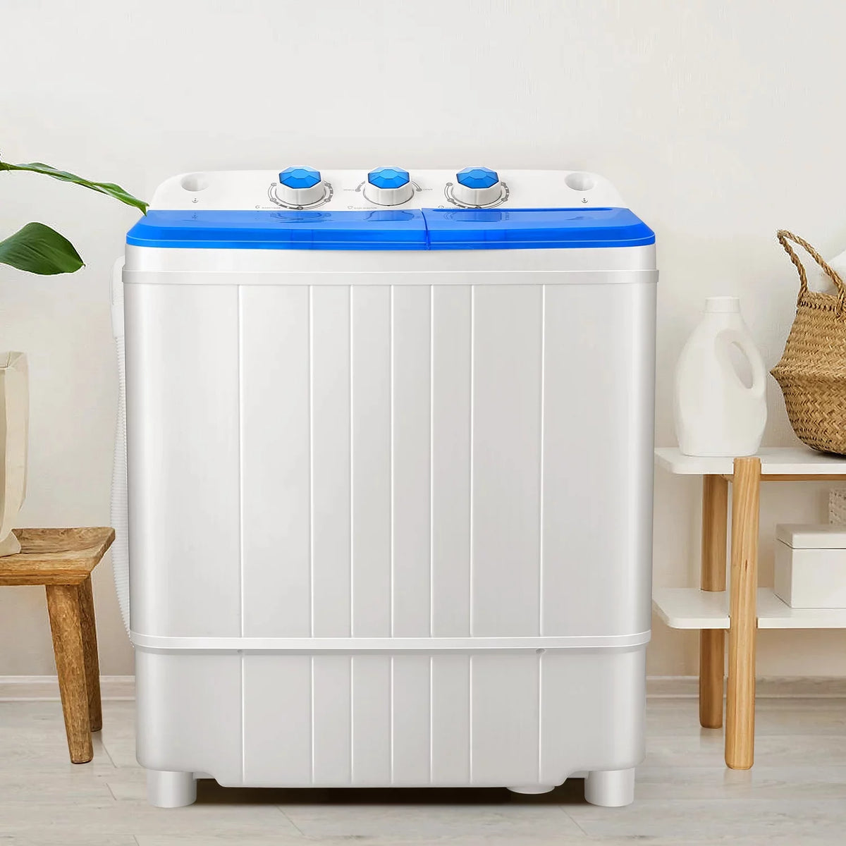 Mini Washing Machine, 11lbs Washer & 6.6lbs Spin Dryer Combo, Compact Washer Machine with Drain Pump A61252