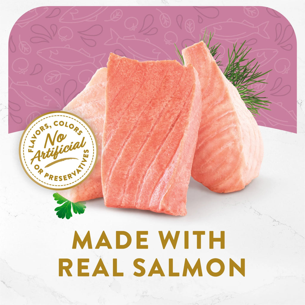 (8 pack) Wet Cat Food, Salmon & Vegetables, 1.4 oz Pouch J215