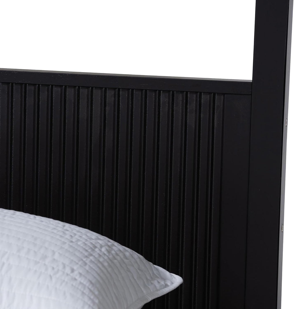 Black King Wood Canopy Bed T632