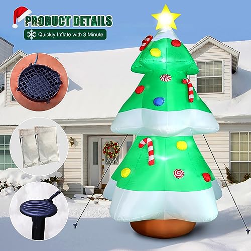 10 FT Christmas Inflatables Snowman Outdoor Yard Decorations with LED Lights A30088