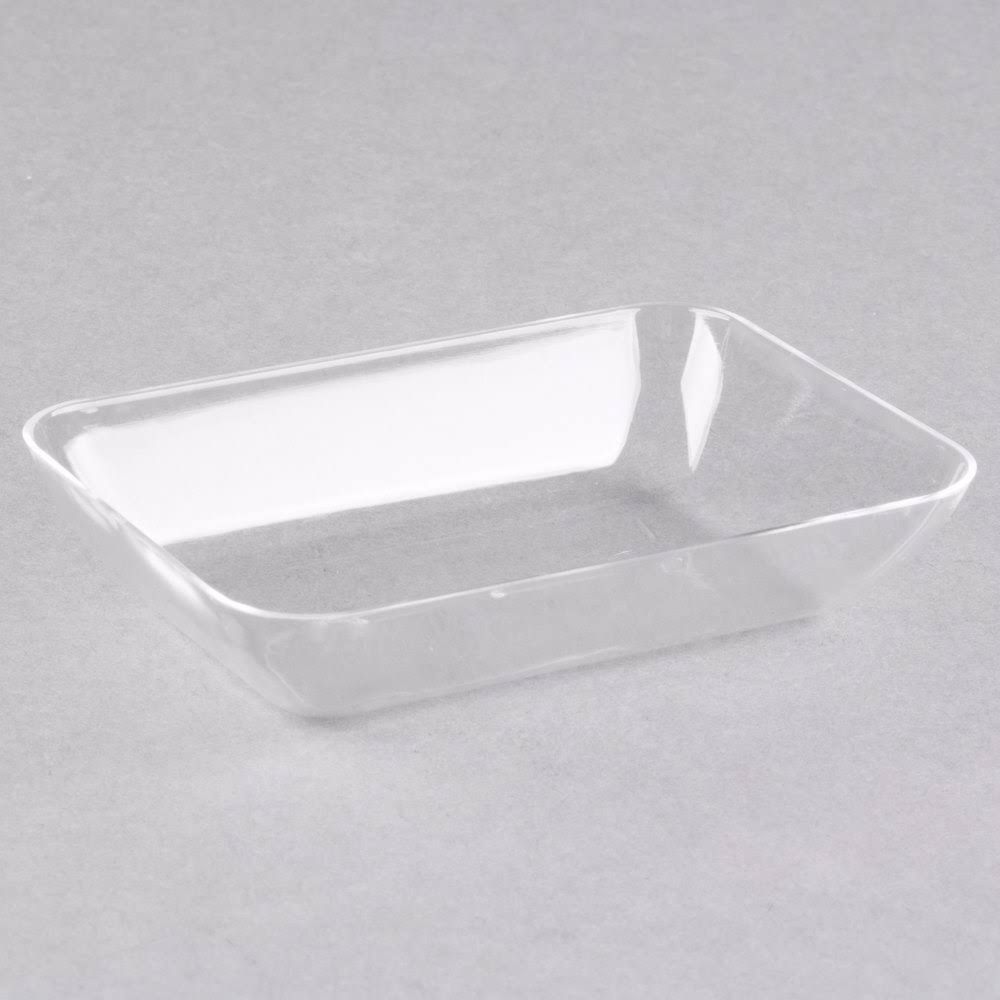 Clear Plastic Rectangular Tiny Tray - 200/Case I677944