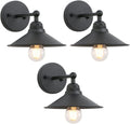 3 Pack Black Metal Wall Fixture Lighting Lamp F16490