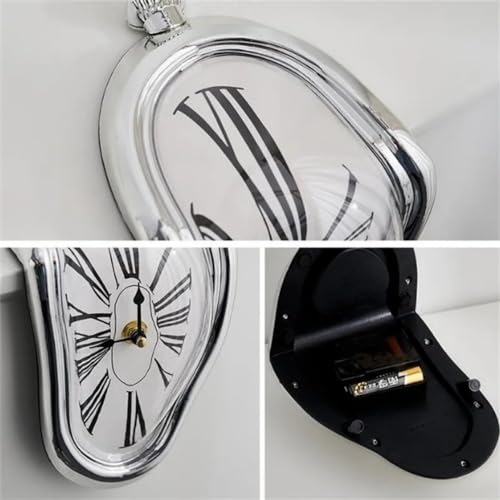 Silver Melted Clock V338106